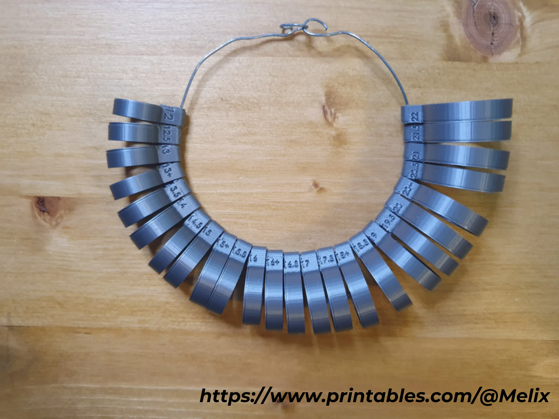 Miniatura 2 do modelo 3D Ring sizer 12-22