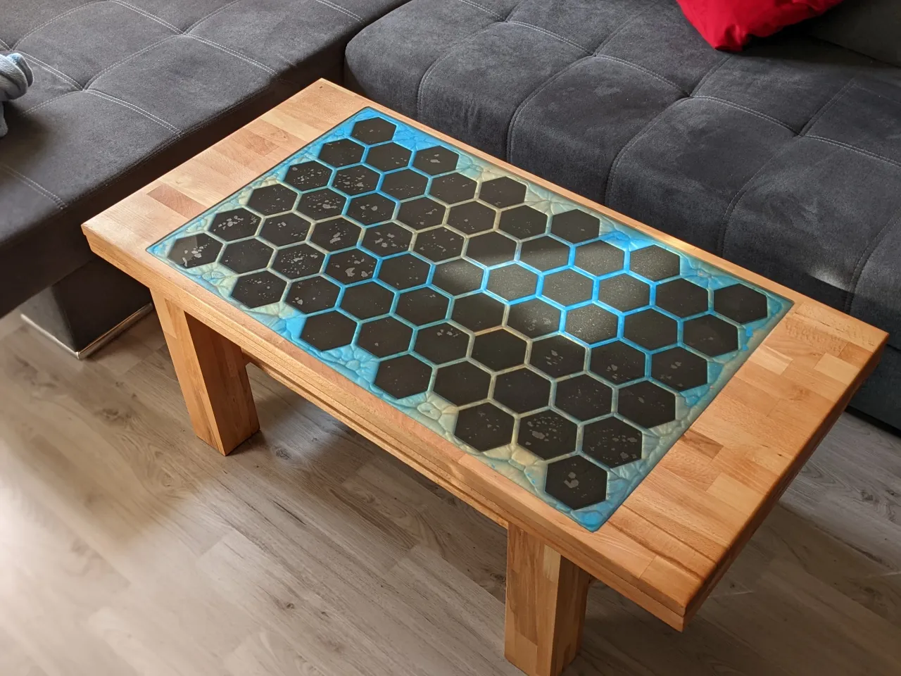 Hexagon LED coffee table by Mazls92, Download free STL model