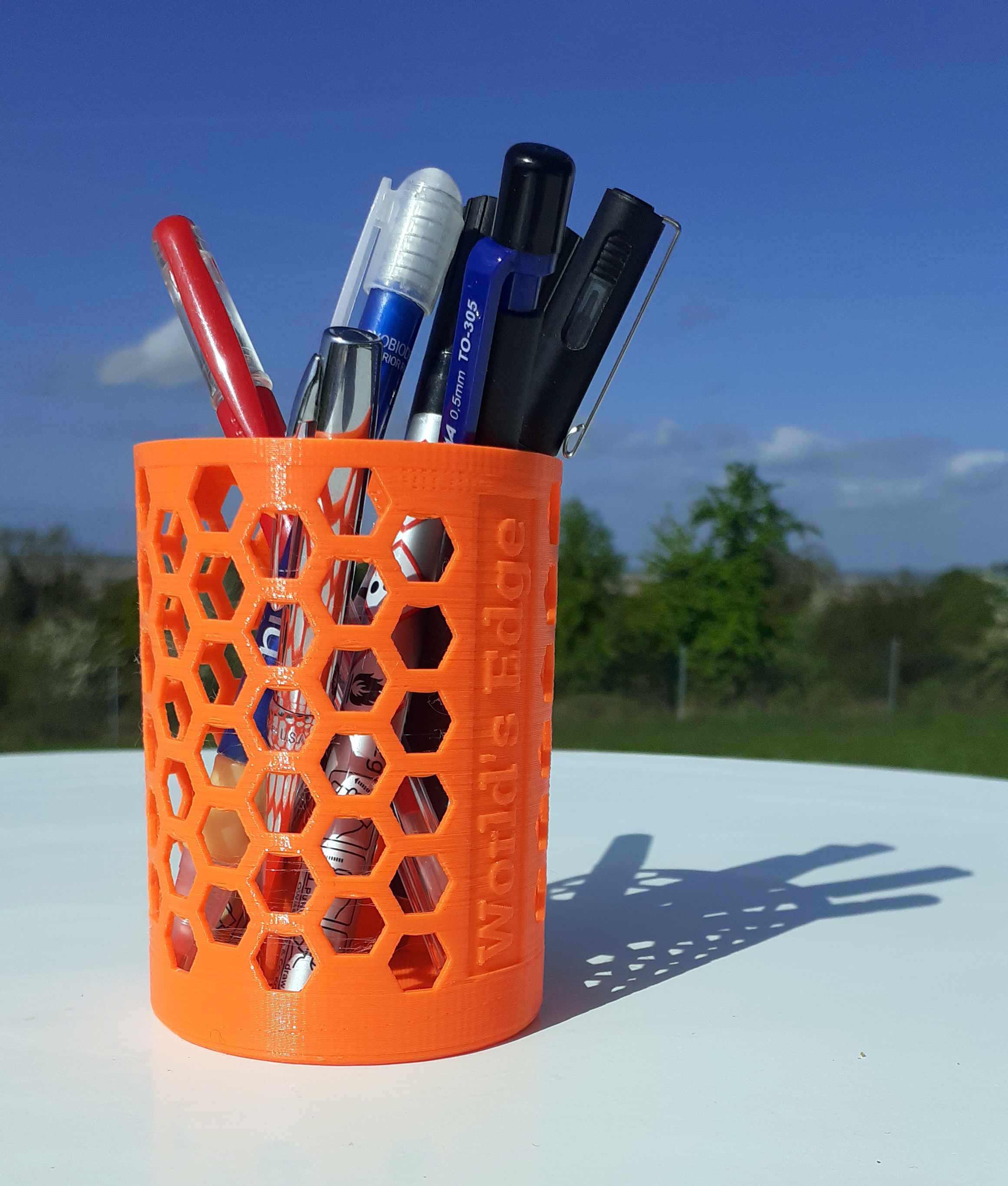 Pencil cup with watermark with your logo