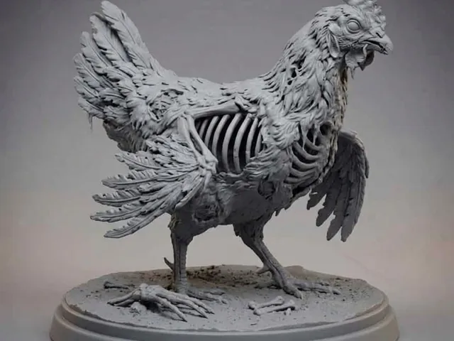 Zombie Chicken Statue