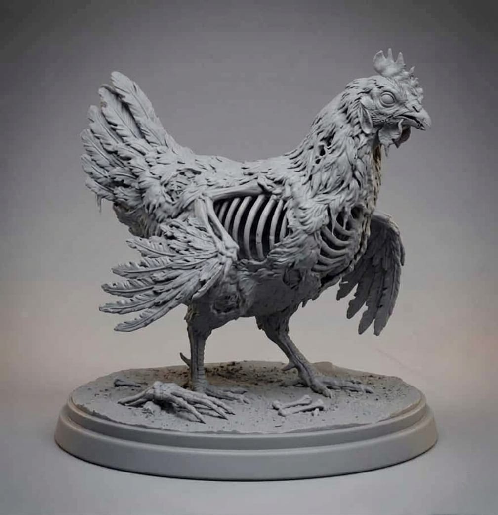 Zombie Chicken Statue