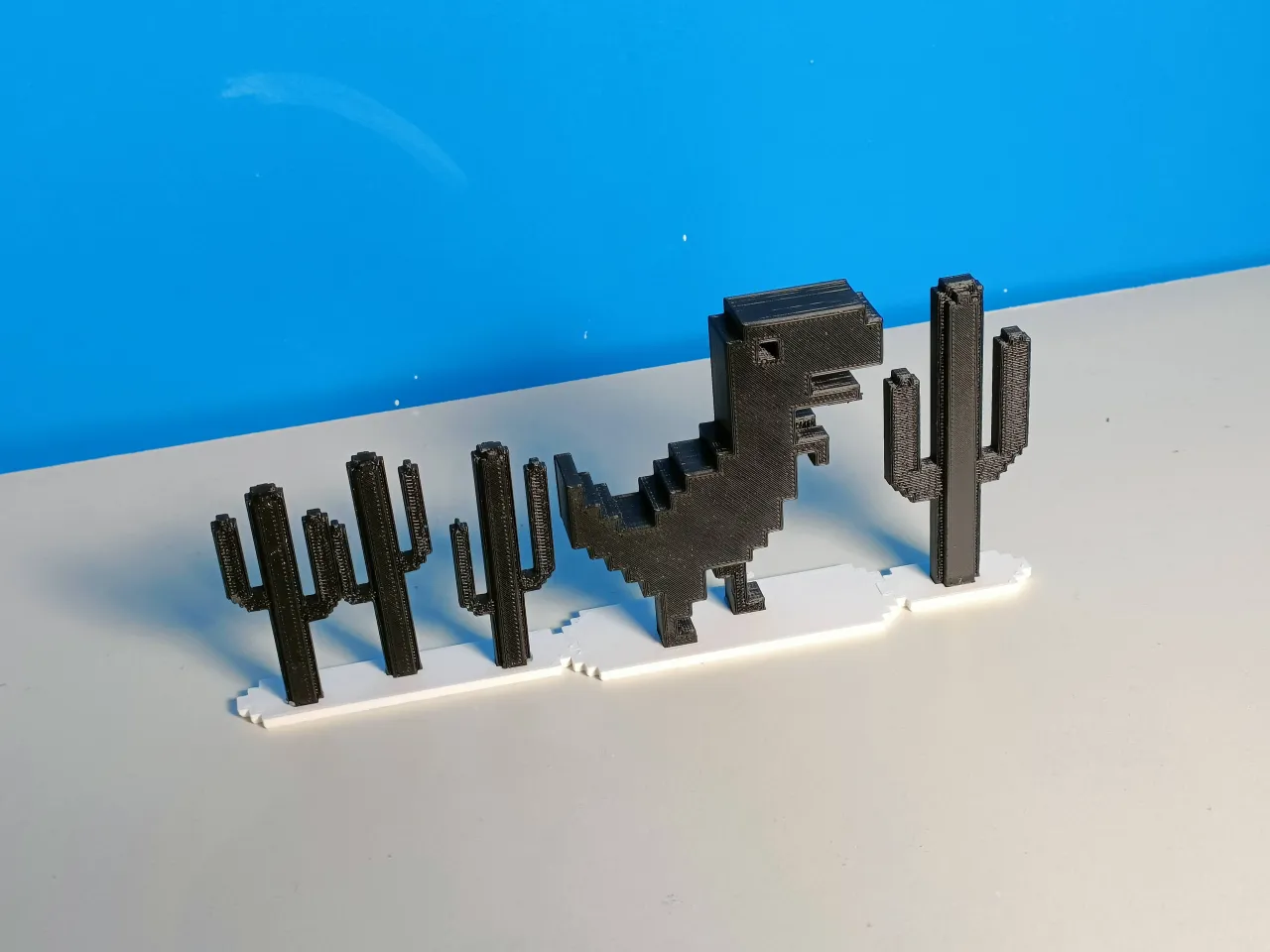 Chrome Dino Keychain