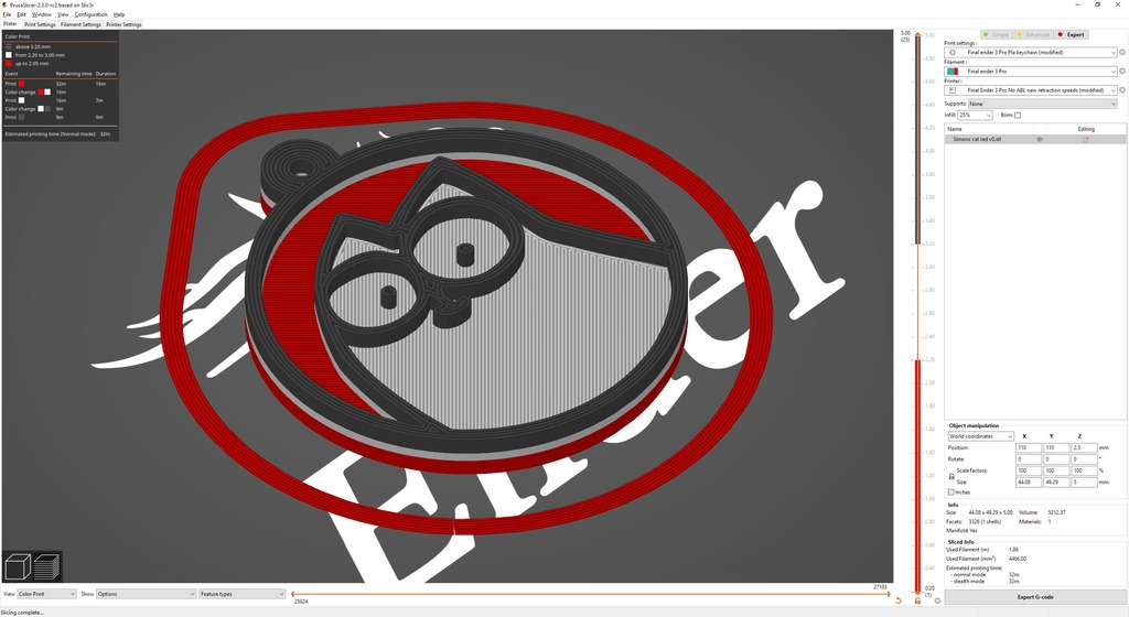 Miniatura 4 do modelo 3D Simon's cat Keychain Red Background
