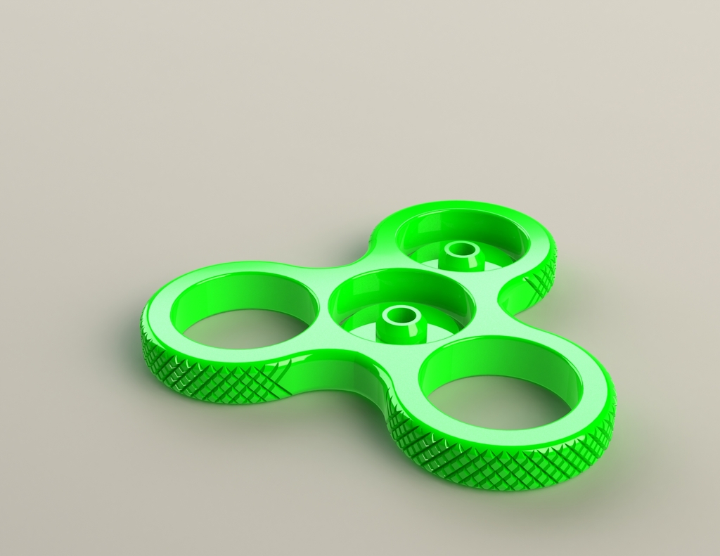 Fidget Tri-Spinner Knurled 608 Bearing