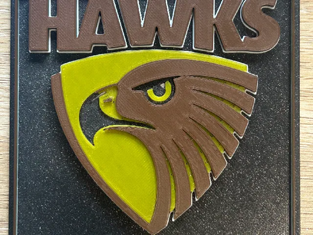 Hawthorn AFL club logo in 3D