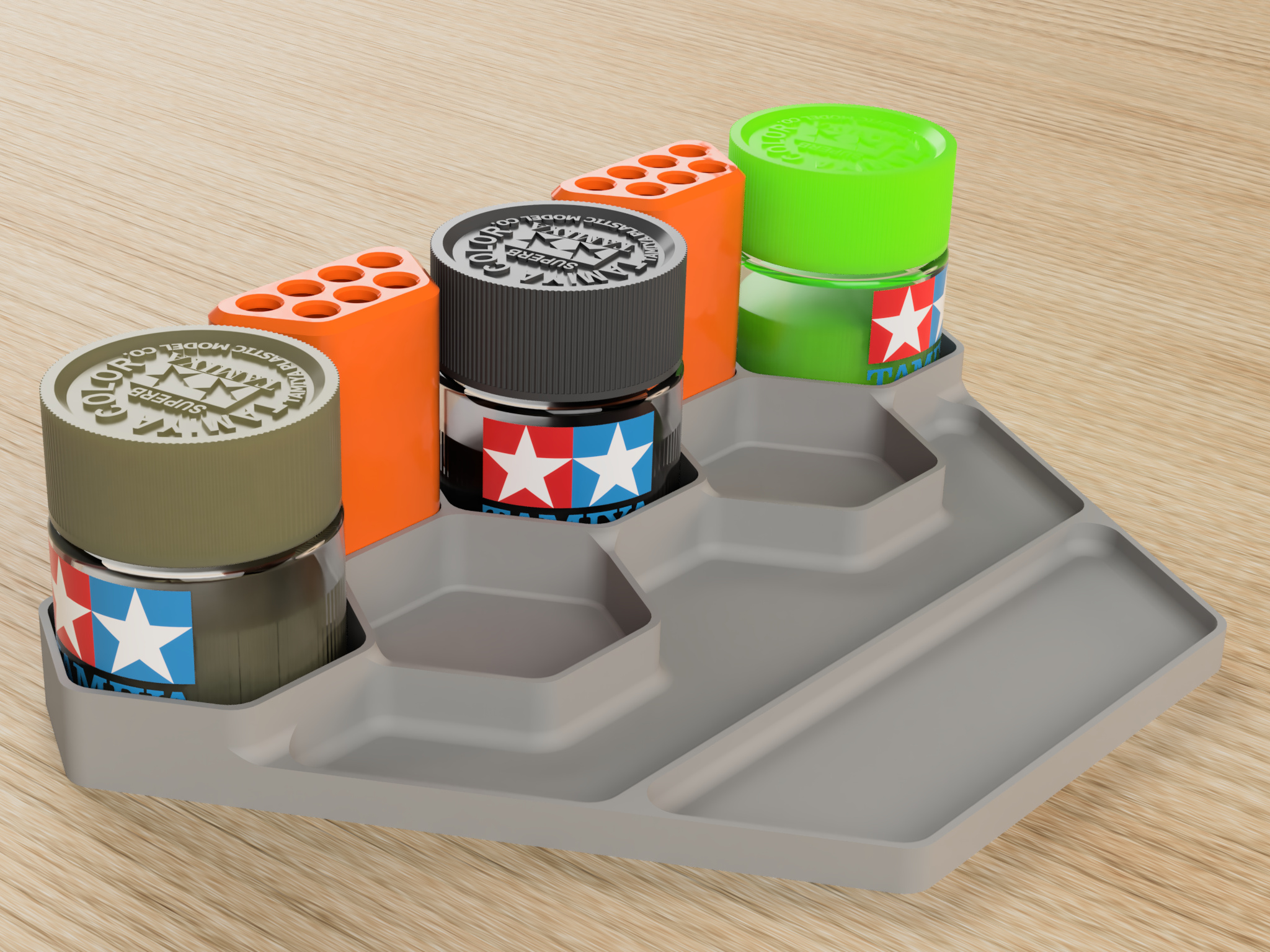 Tray For Tamiya Paints (23ml) With Brush Holders