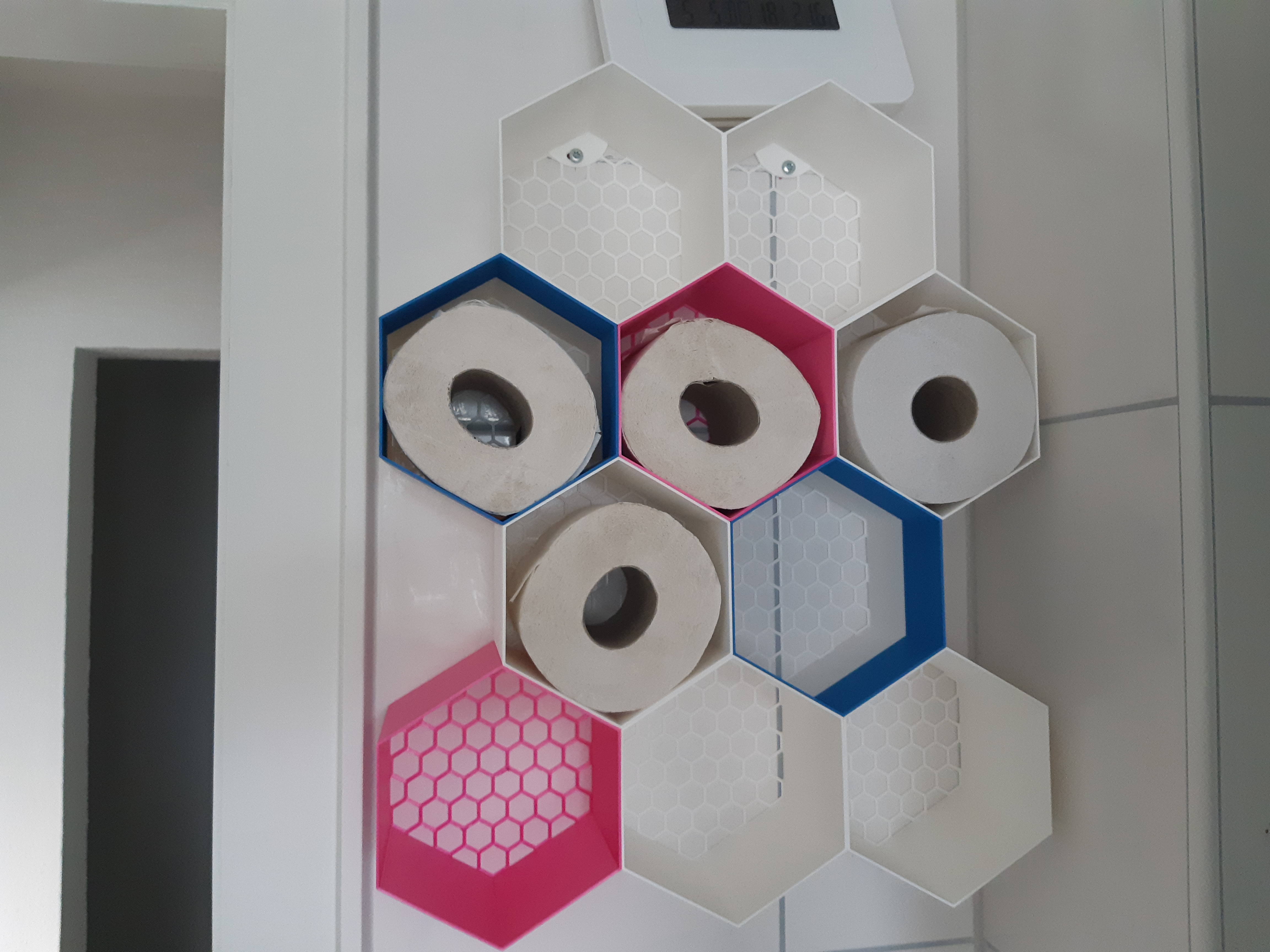 toilet paper storage hexagons