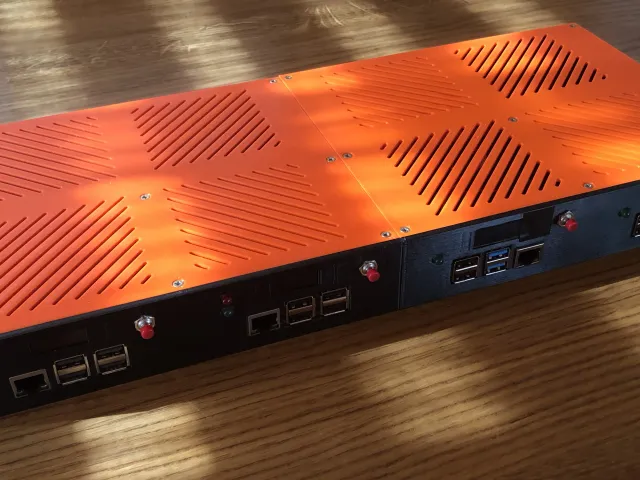 19" rack case for 4 Raspberry Pi and PSU