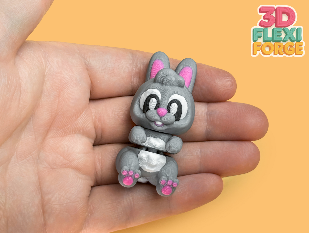 Cute Flexi Rabbit with Keychain - No Supports