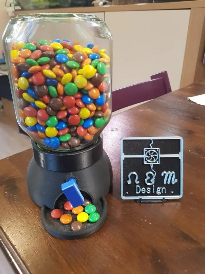 Nutella Glass Candy Dispenser for bigger candy by rolf_prusa_printer, Download free STL model