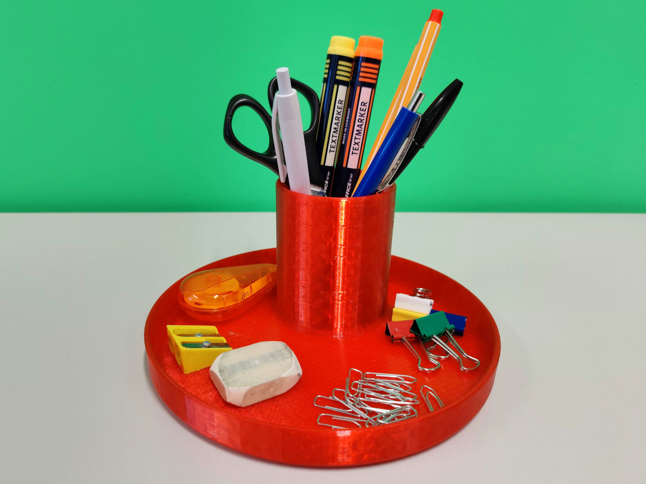 Pen Cup with Storage Tray