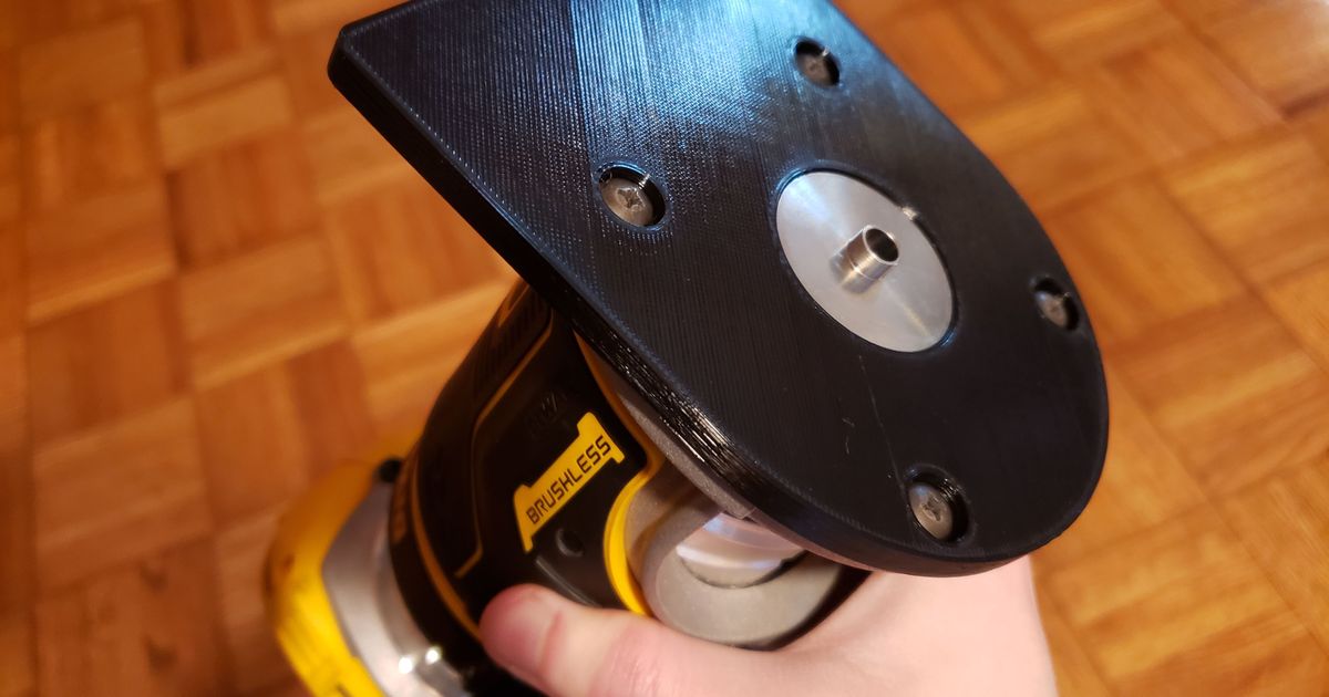 Router Sub Base for Guide Bushings for Dewalt DCW600/DCW611 by bobmakes