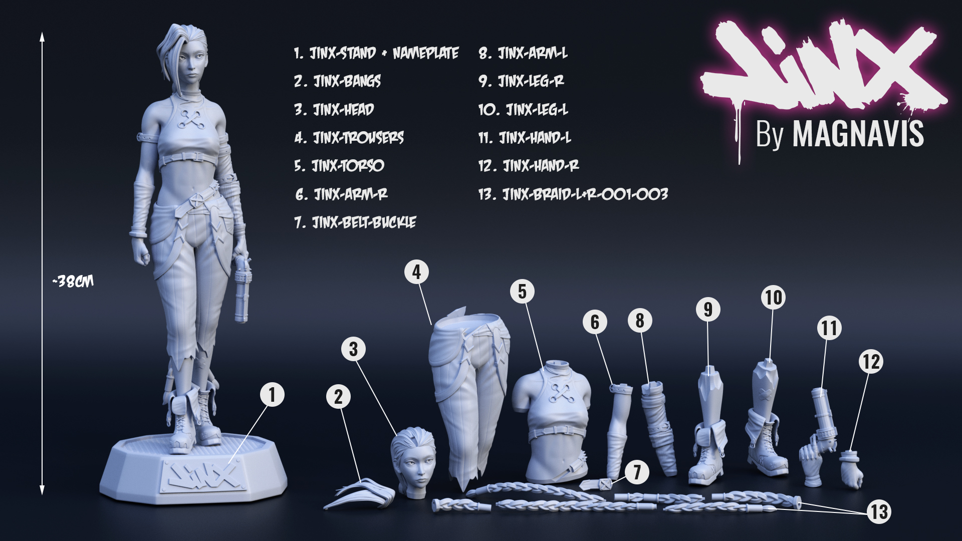 Free 3D file Jinx - League of Legends 👾・3D print design to download・Cults