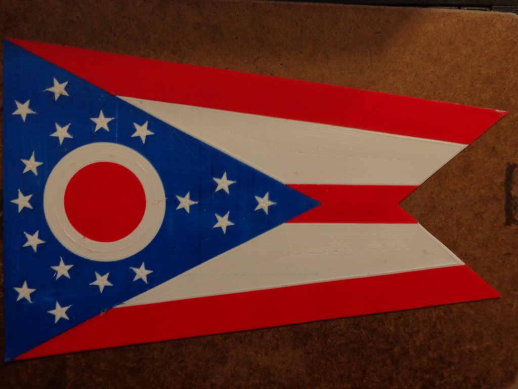 Flag of U S State of Ohio by GallaghersArt Download free STL model