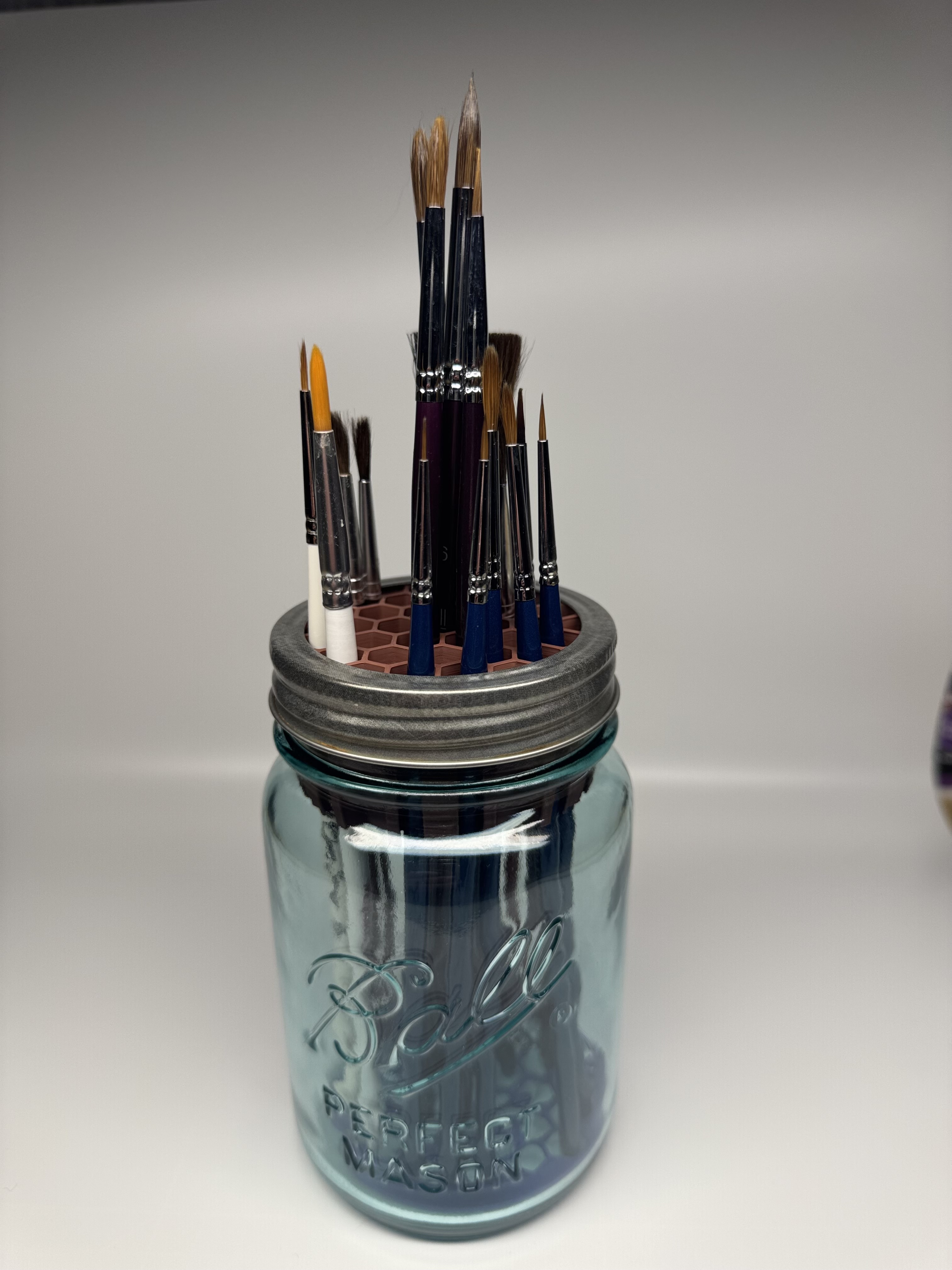 Mason Jar Honeycomb Paintbrush Holder Insert