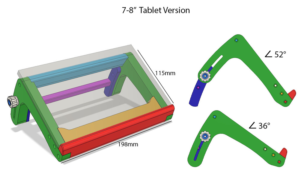 Miniatura 12 do modelo 3D Adjustable Drawing Tablet Stand (Modular)