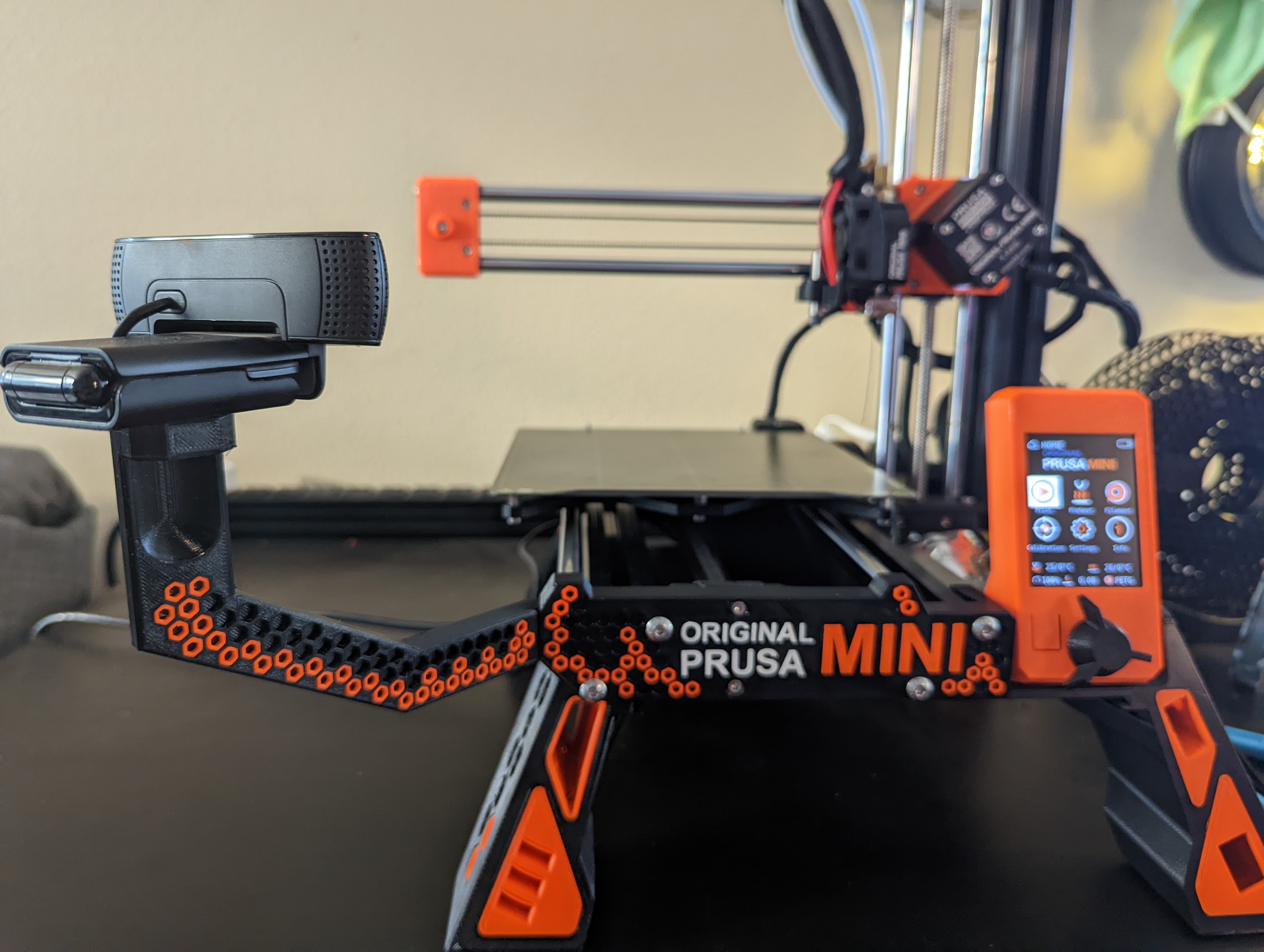 Prusa Mini Camera Stand and Front Plate (Updated)