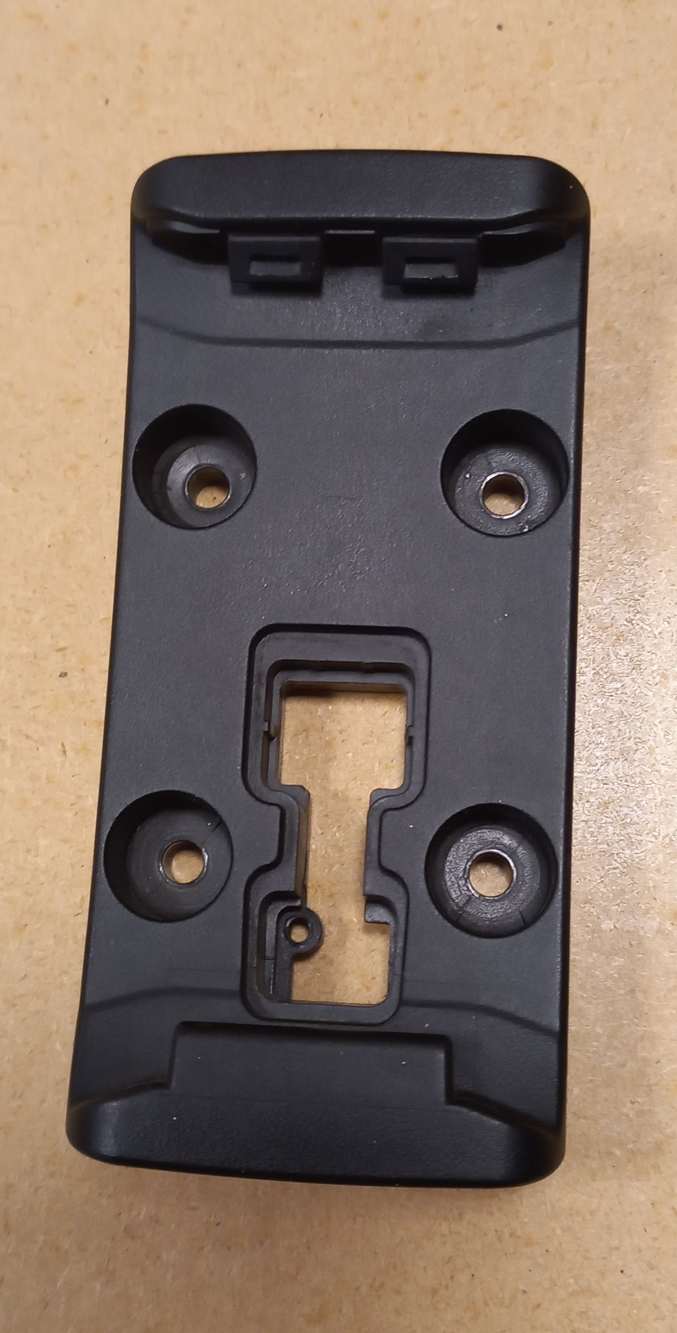 Conversion for holder for Garmin Zumo 390 with anti-theft device.