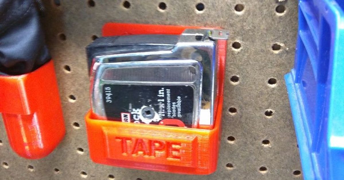 Pegboard Tape Measure Holder by Nerd Alert 3D Labs Download free STL