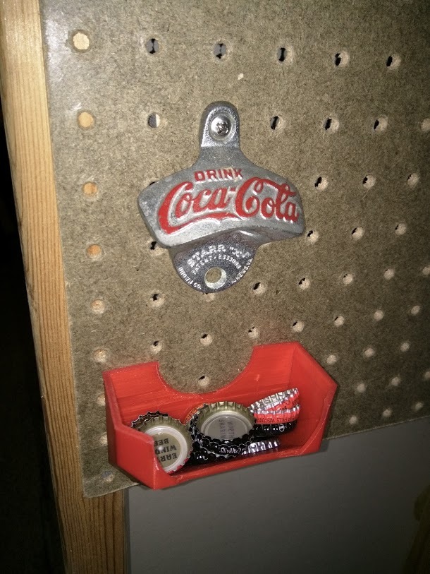 Bottlecap bin for Pegboard