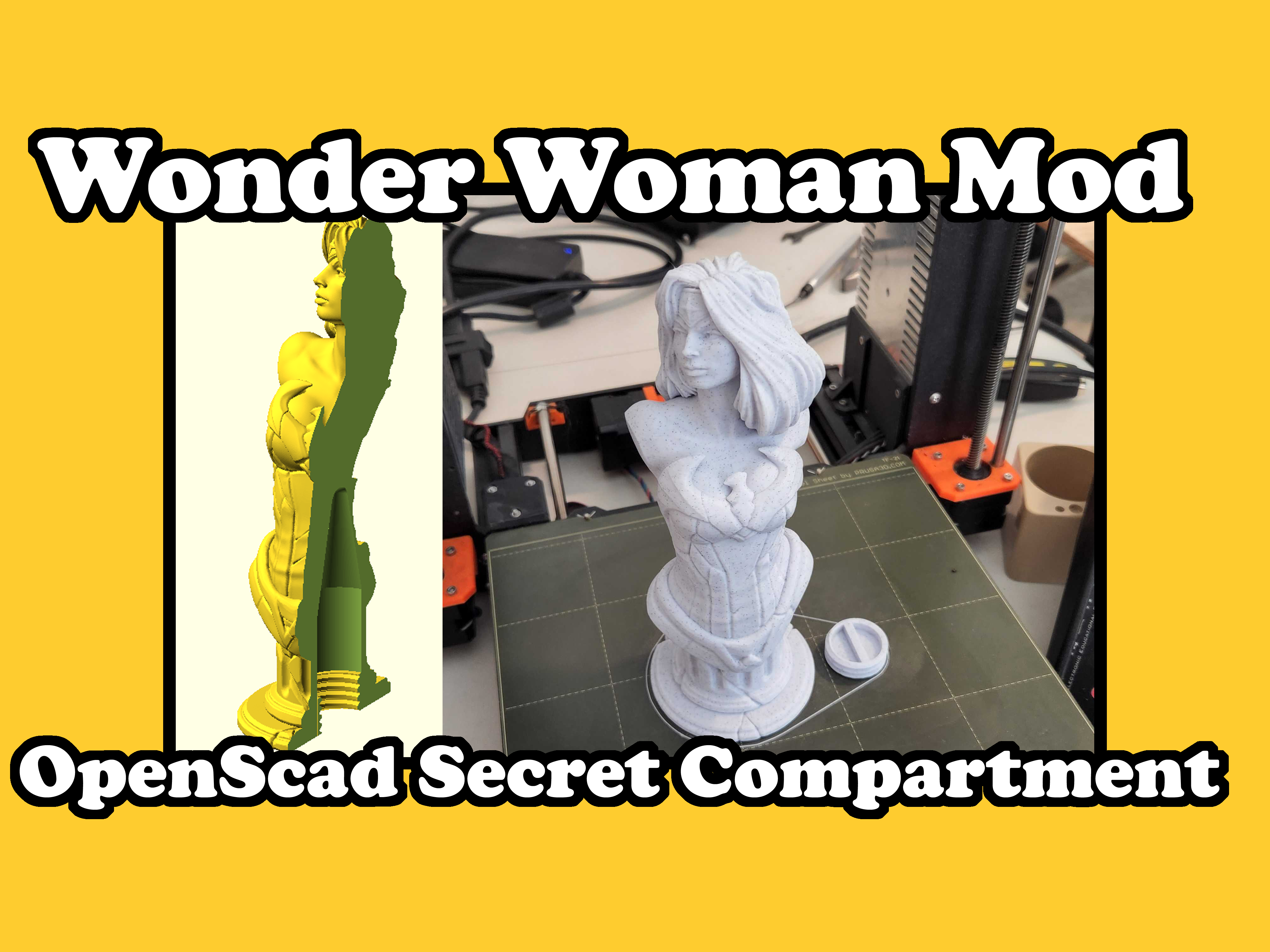 Wonder Woman Mod OpenScad Secret Compartment
