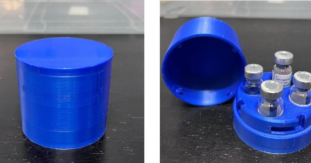 Peptide Medicine Vial Holder with Captive Lid by Lance Download free STL model
