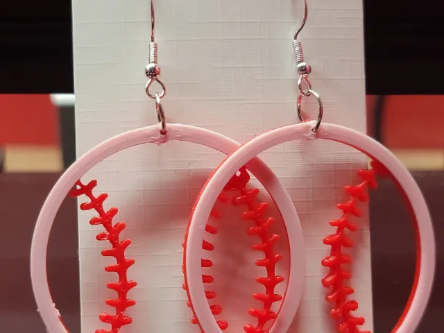 Baseball Hoop Earrings