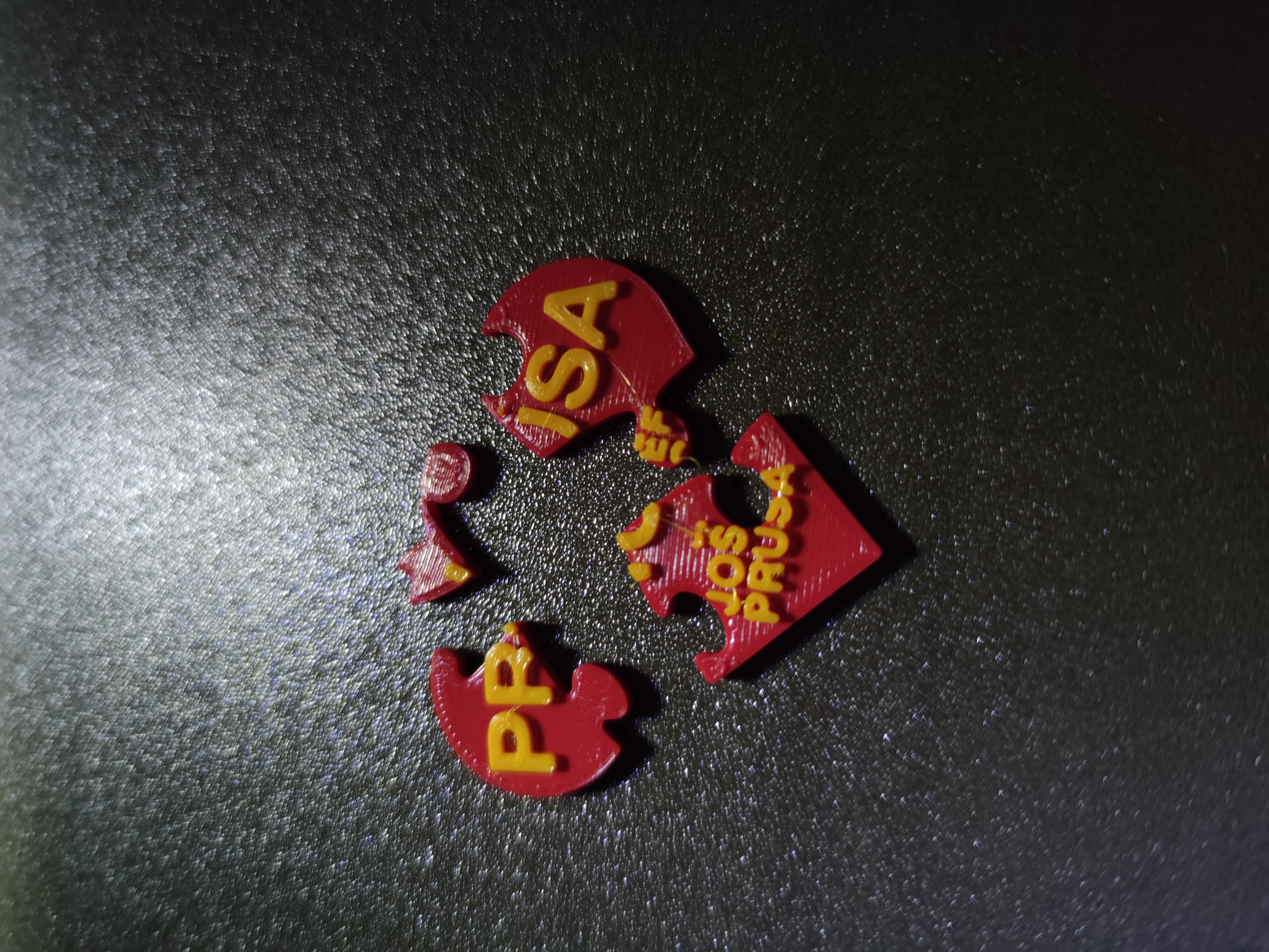 Puzzle in Heart shape with "PRUSA by Josef Prusa"