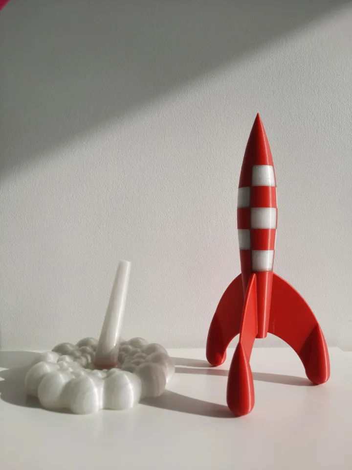 Fichier STL gratuit fusée tintin 👽・Modèle imprimable en 3D à