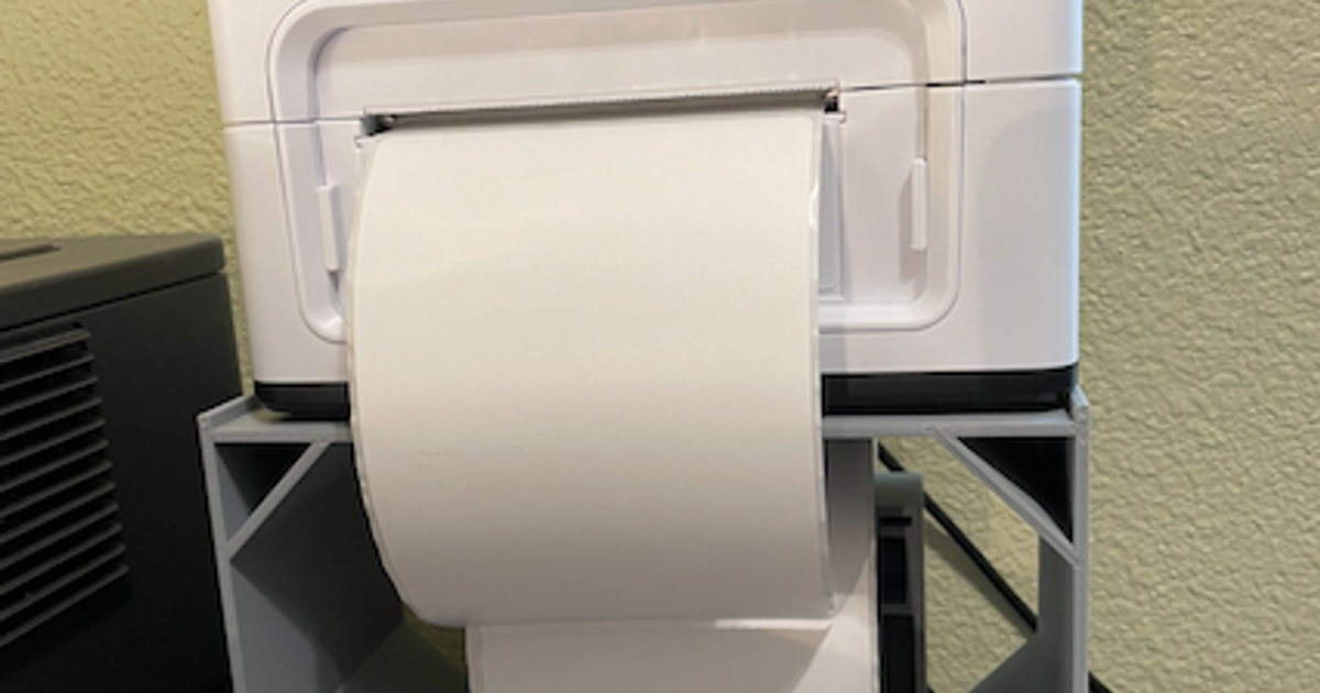 4x6 Label Printer Stand [for large label rolls] by Hijinksensue