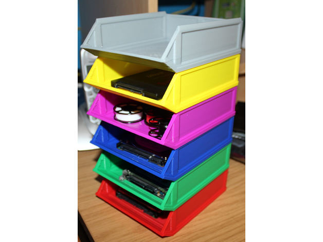 Miniatura 5 do modelo 3D Stackable hard drive storage basket