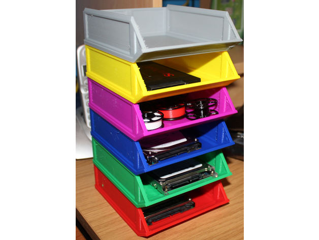 Stackable hard drive storage basket