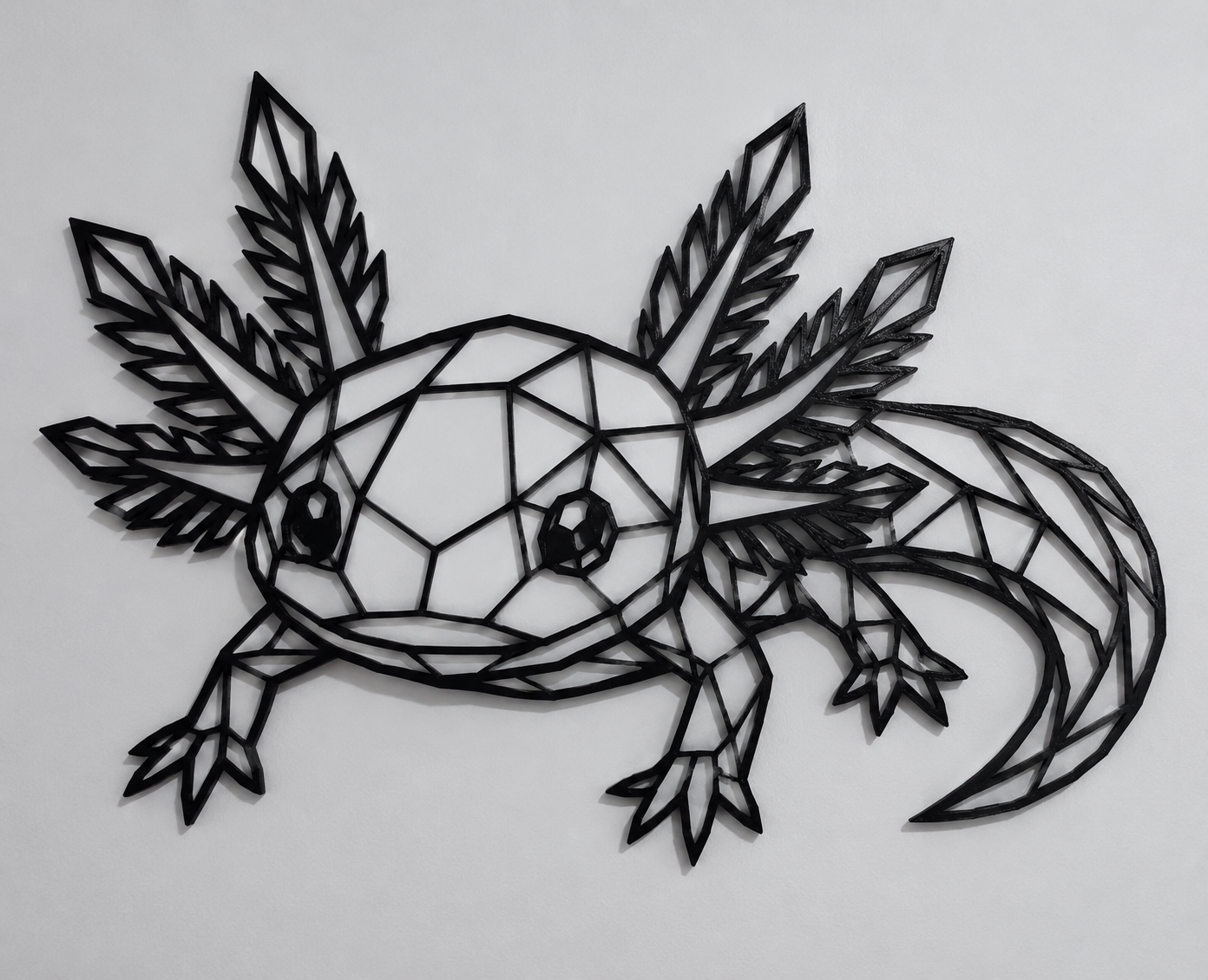 Axolotl Geometric Wire-Frame Wall Art