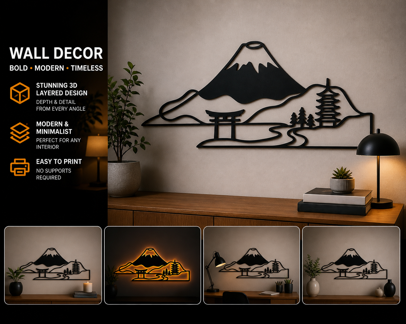 Mount Fuji wall decoration