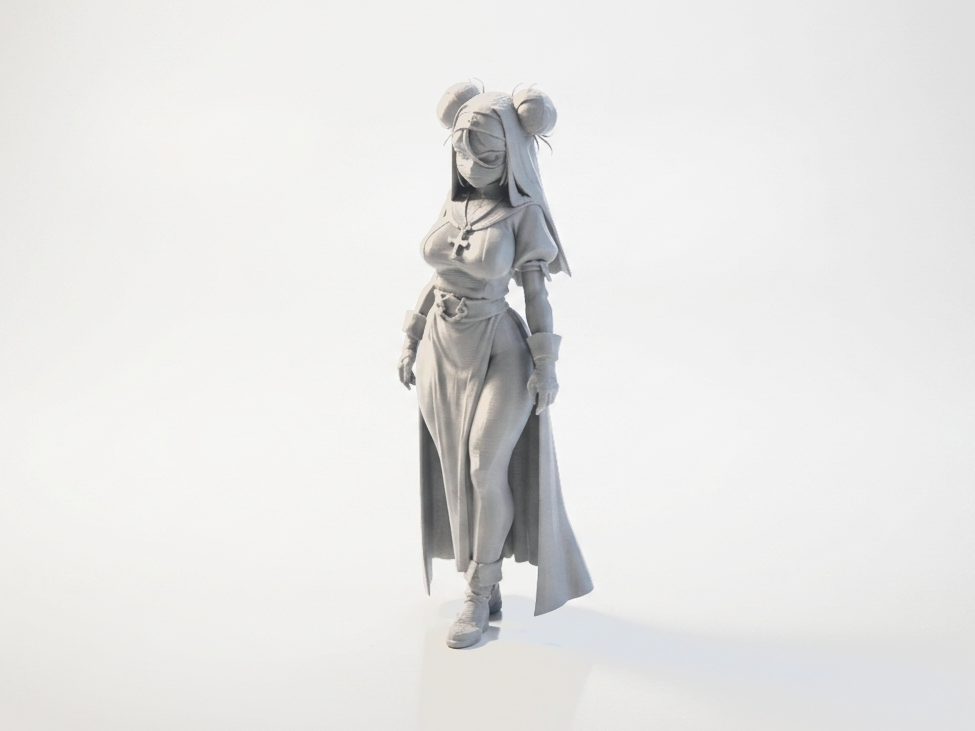 Anime Nun Figurine Female Character 3D Printable
