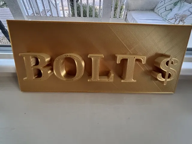BOLT $ NAME PLAQUE