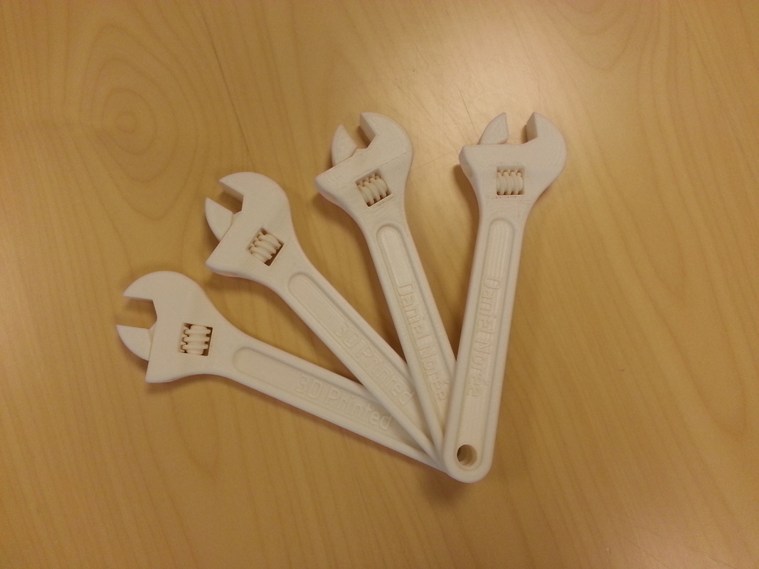 Fully assembled 3D printable wrench