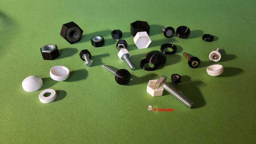 Decorative caps for screws, nuts and bolts