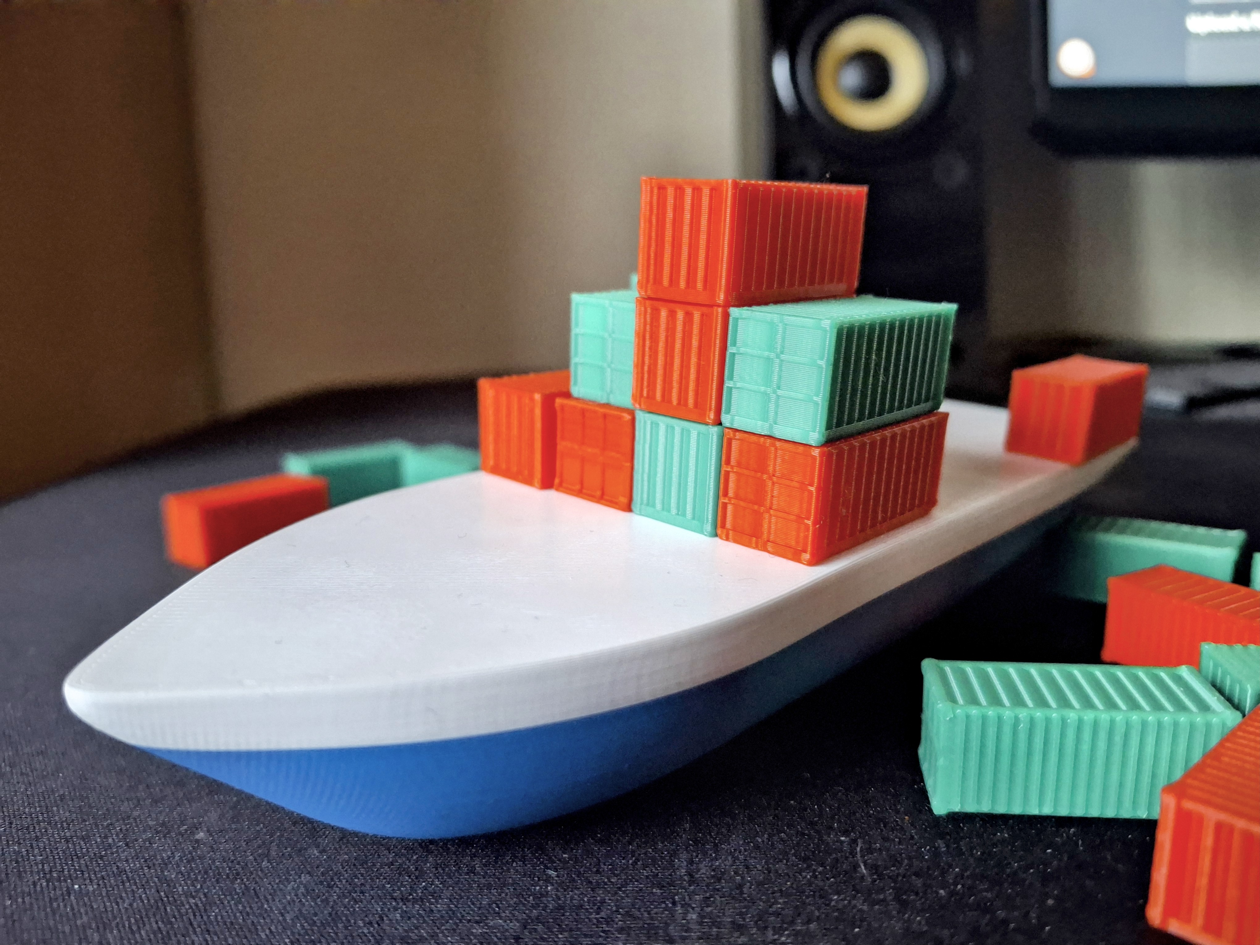 Balancing container ship
