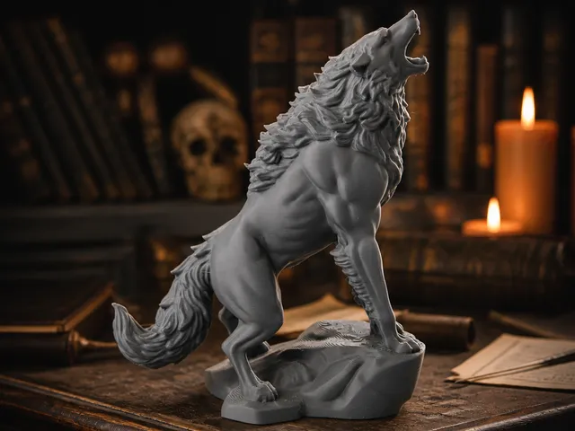 Howling Werewolf Sculpture
