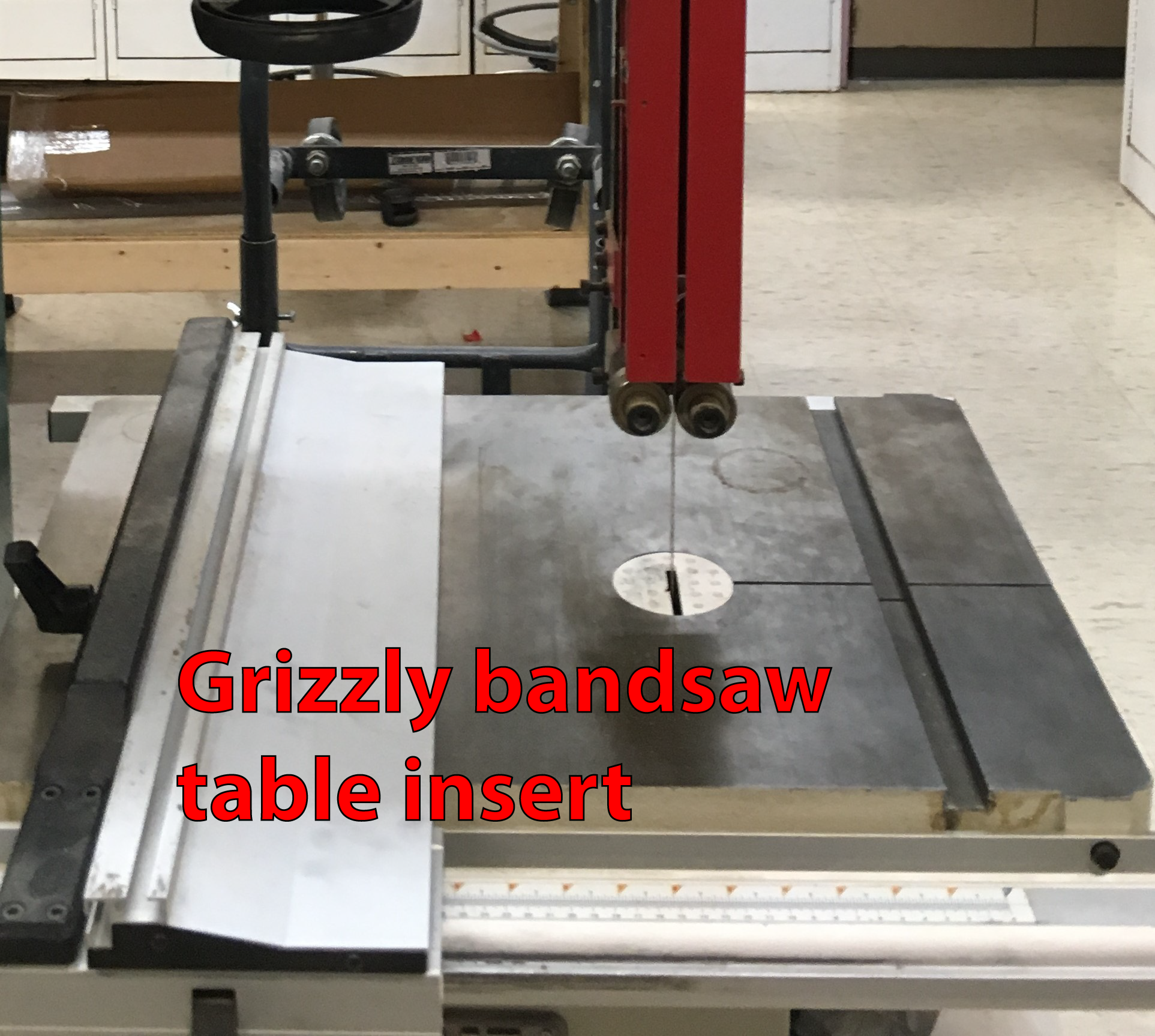 Grizzly bandsaw table insert