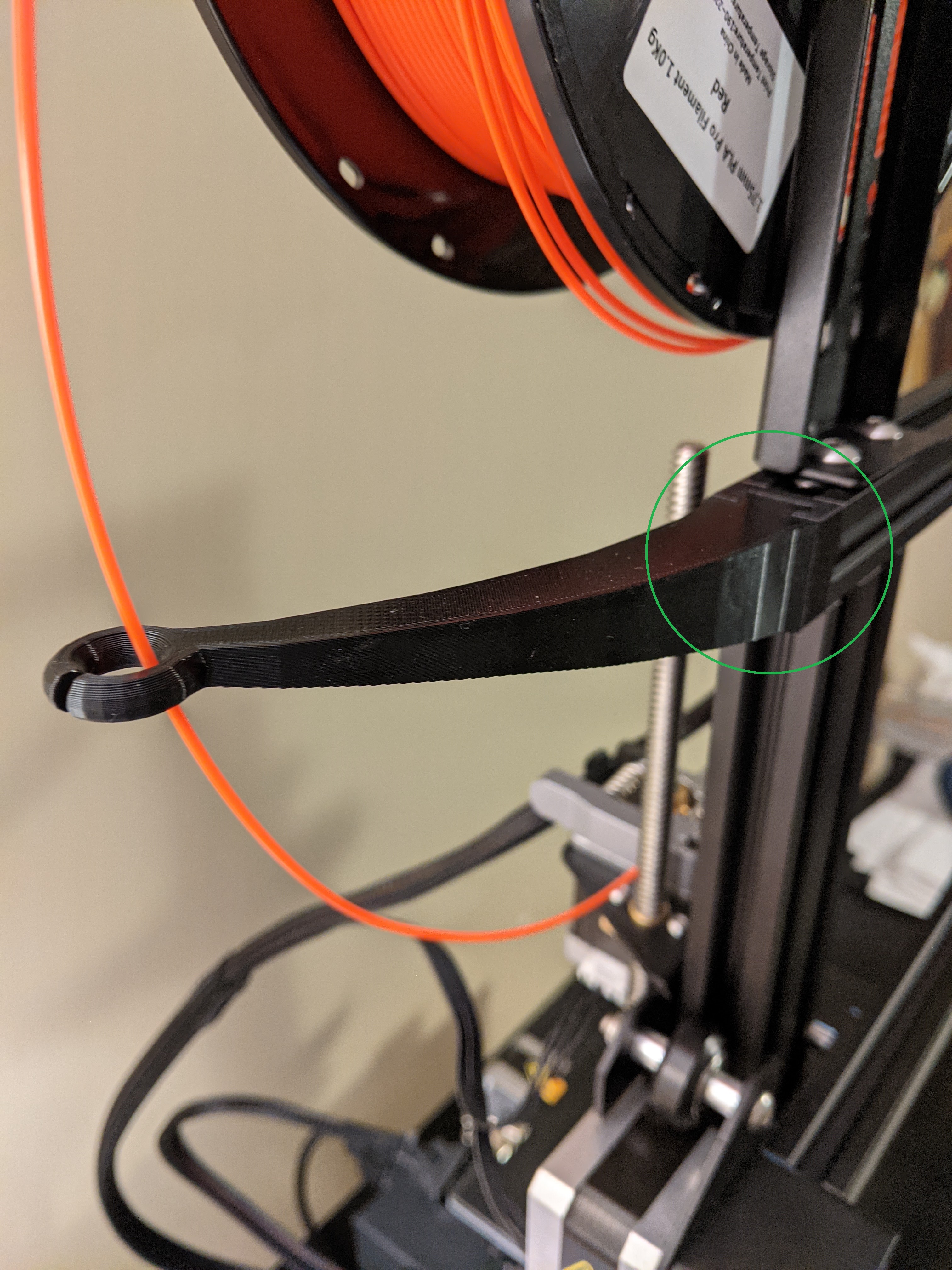 Ender 3 V2 Filament guide bolted clip