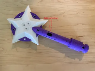 Rocker switch insert for Adafruit Circuit Playground Magic Wand