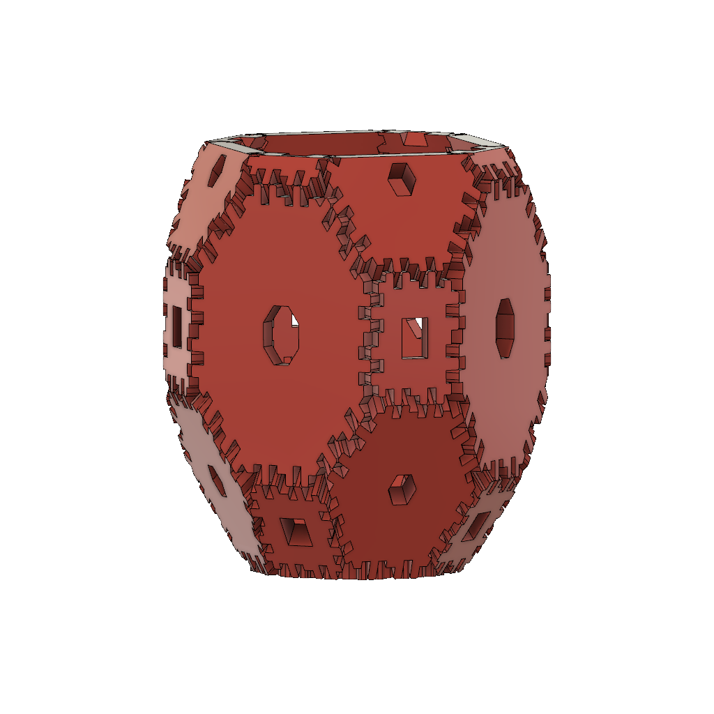 Elongated Truncated OCTAHEDRON  pen cup