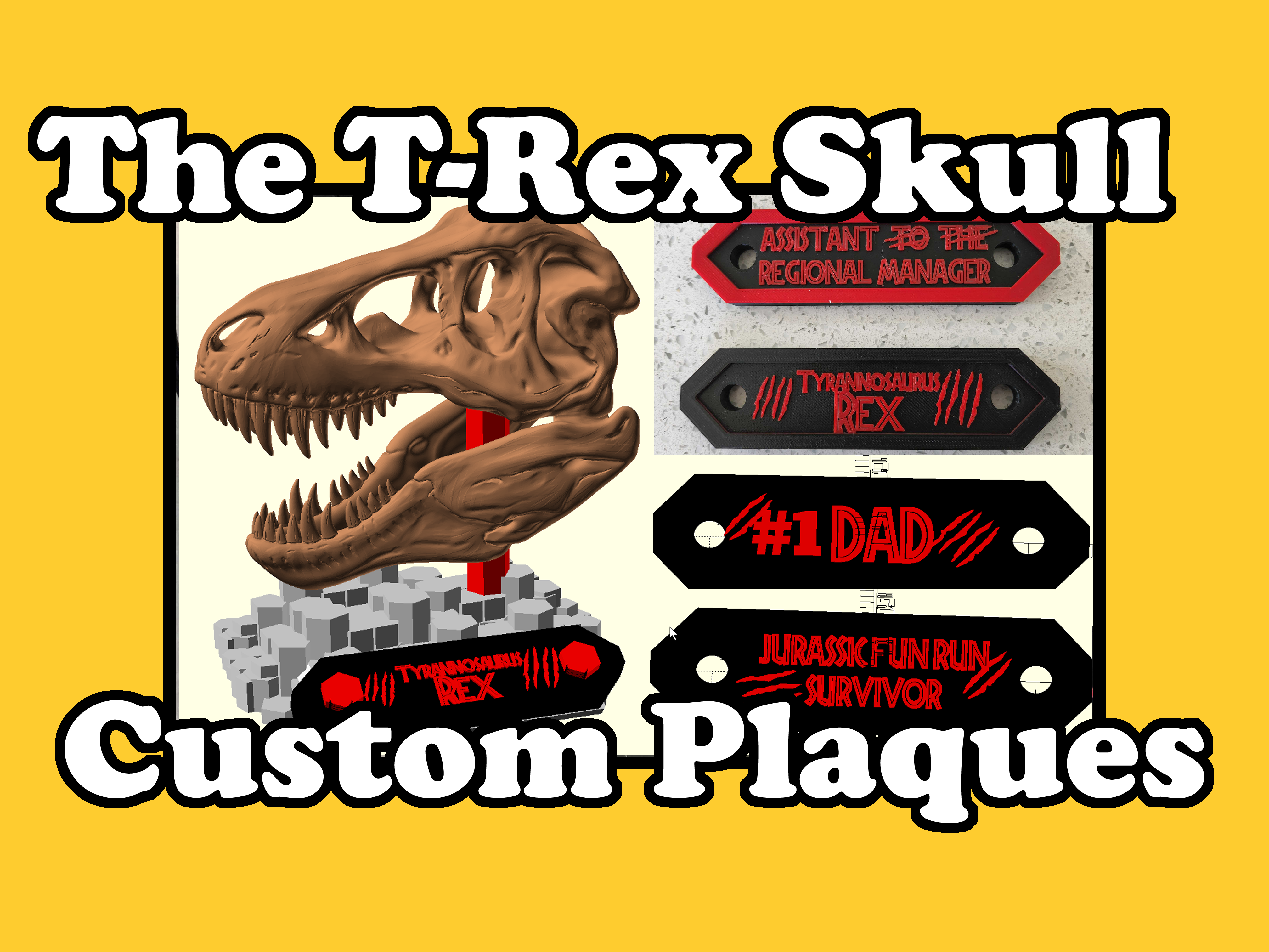 The T-Rex Skull Custom Plaques