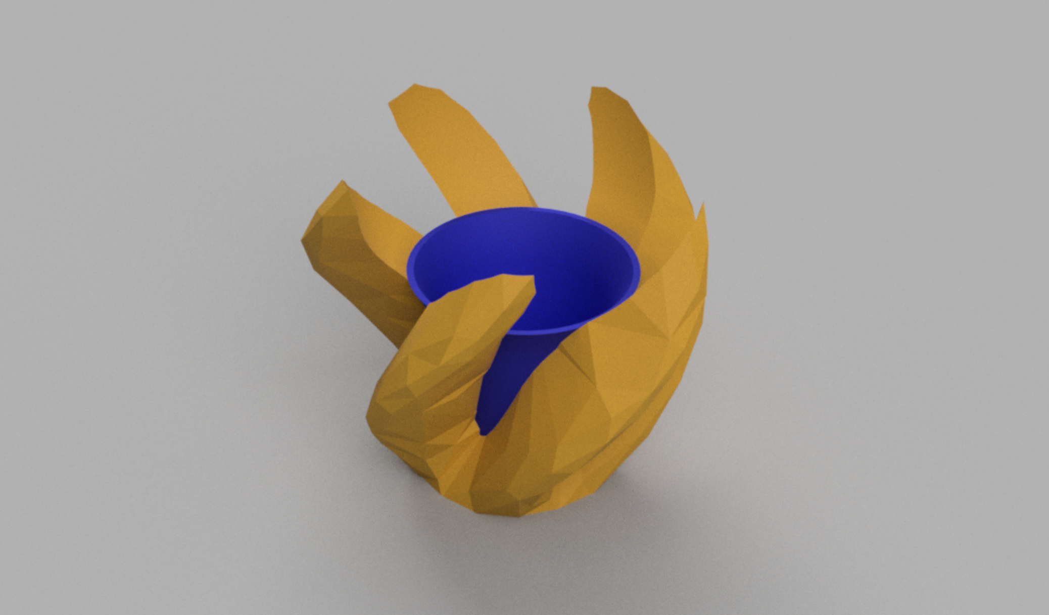 Lowpoly twisted vase and holder