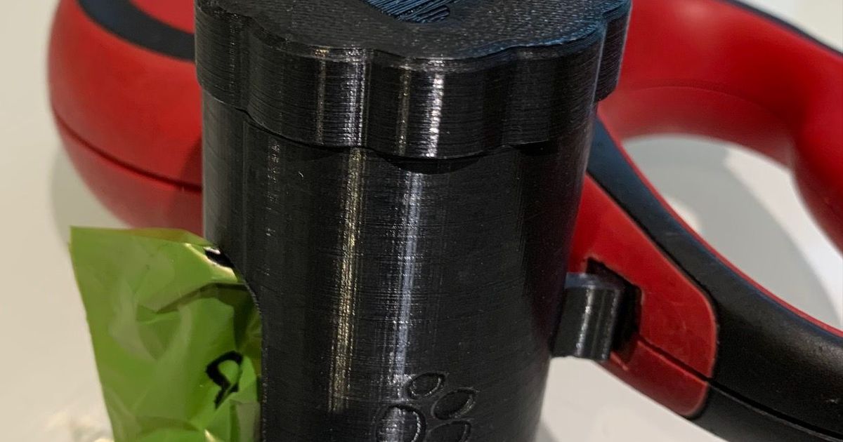 Dog Poop Bag Holder for Flexi Reel by ksutty Download free STL model