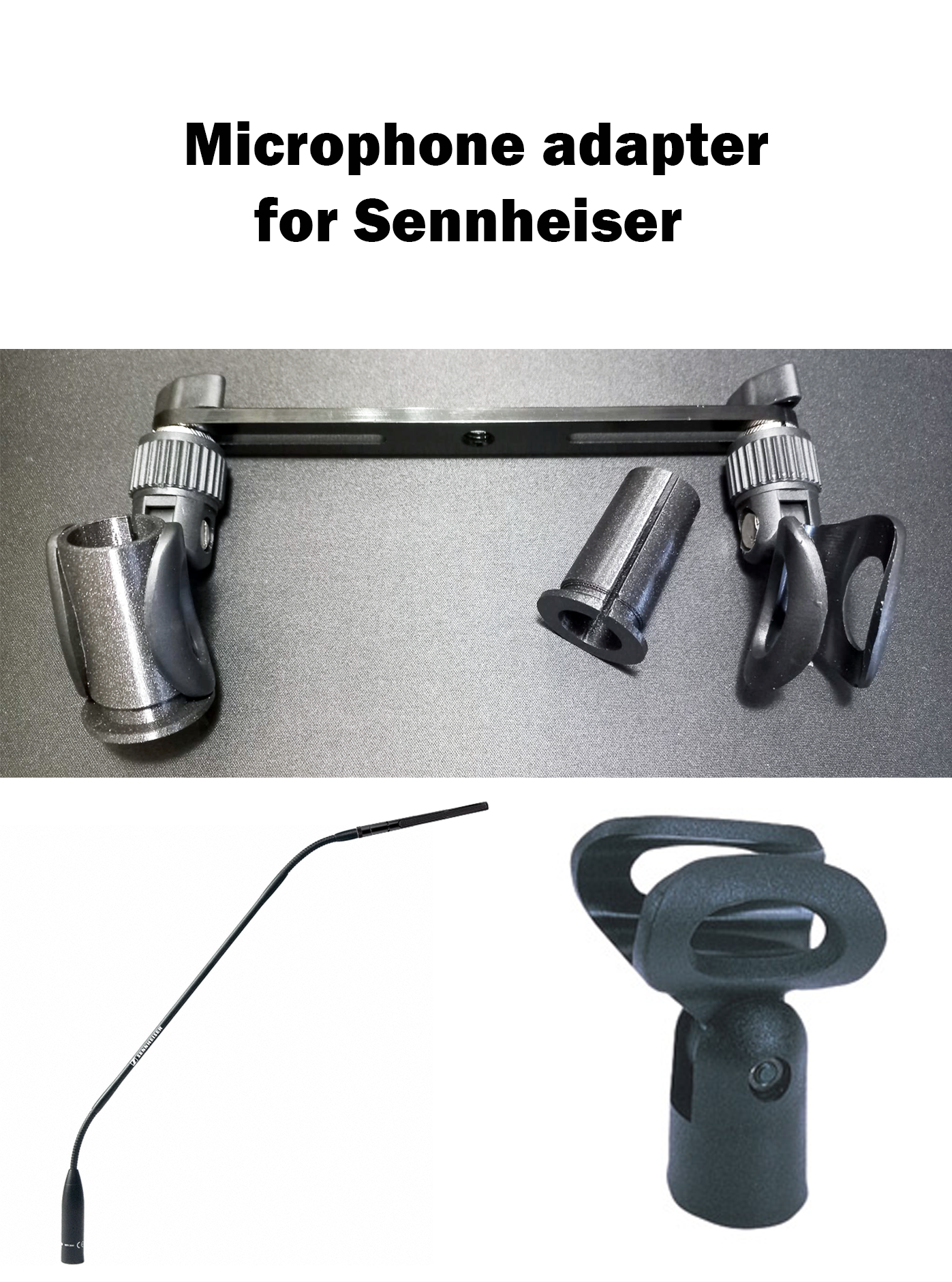 Microphone adapter for Sennheiser MZH3040+ME36