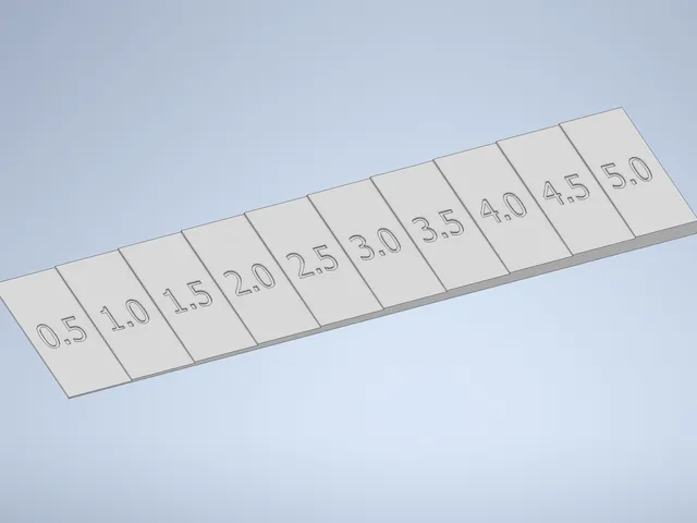 Different heights from 0.5 to 5.0 mm