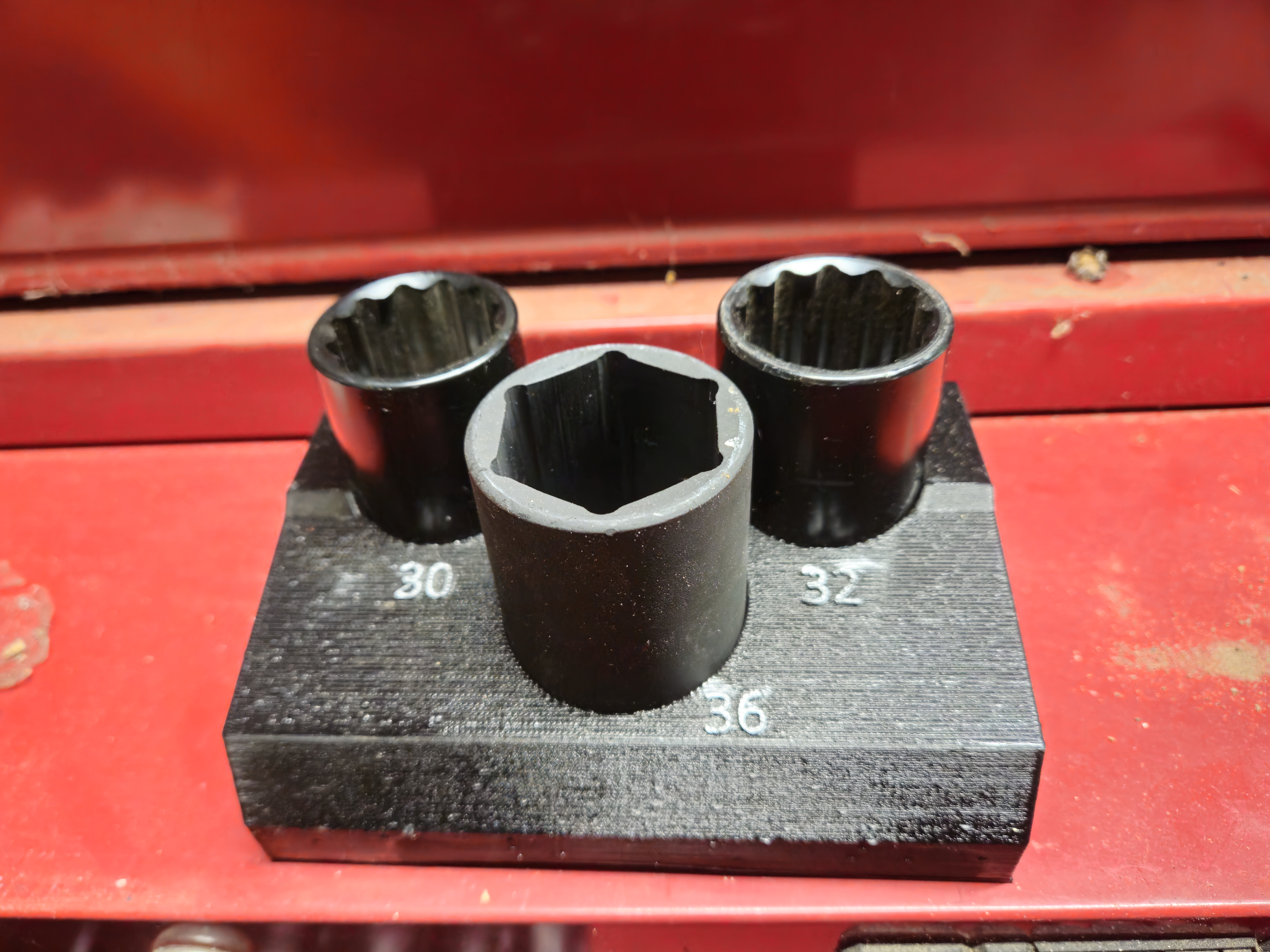 30, 32, 36mm Socket tray for toolbox